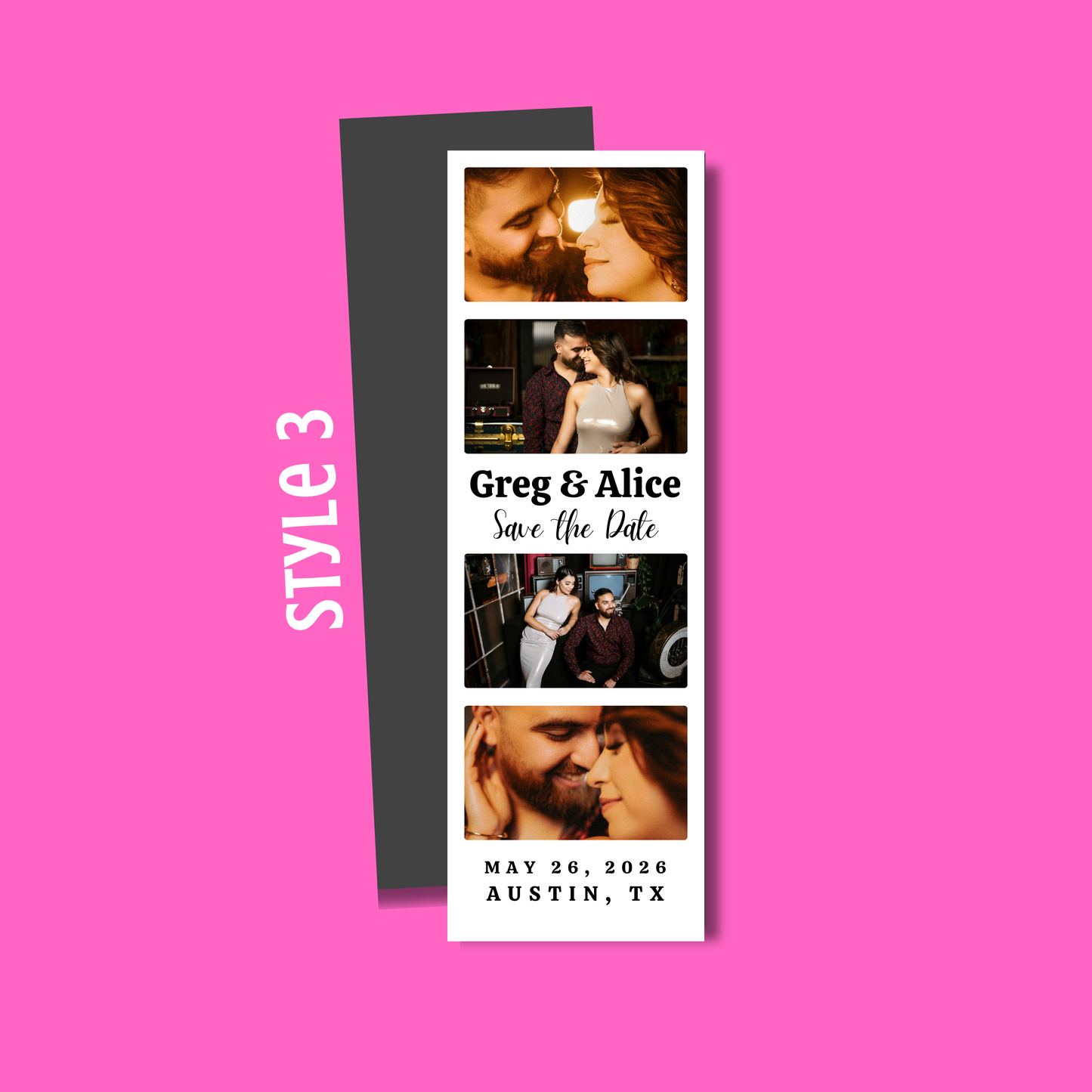 THIN Save the Date Custom Magnets (Photo Strip)
