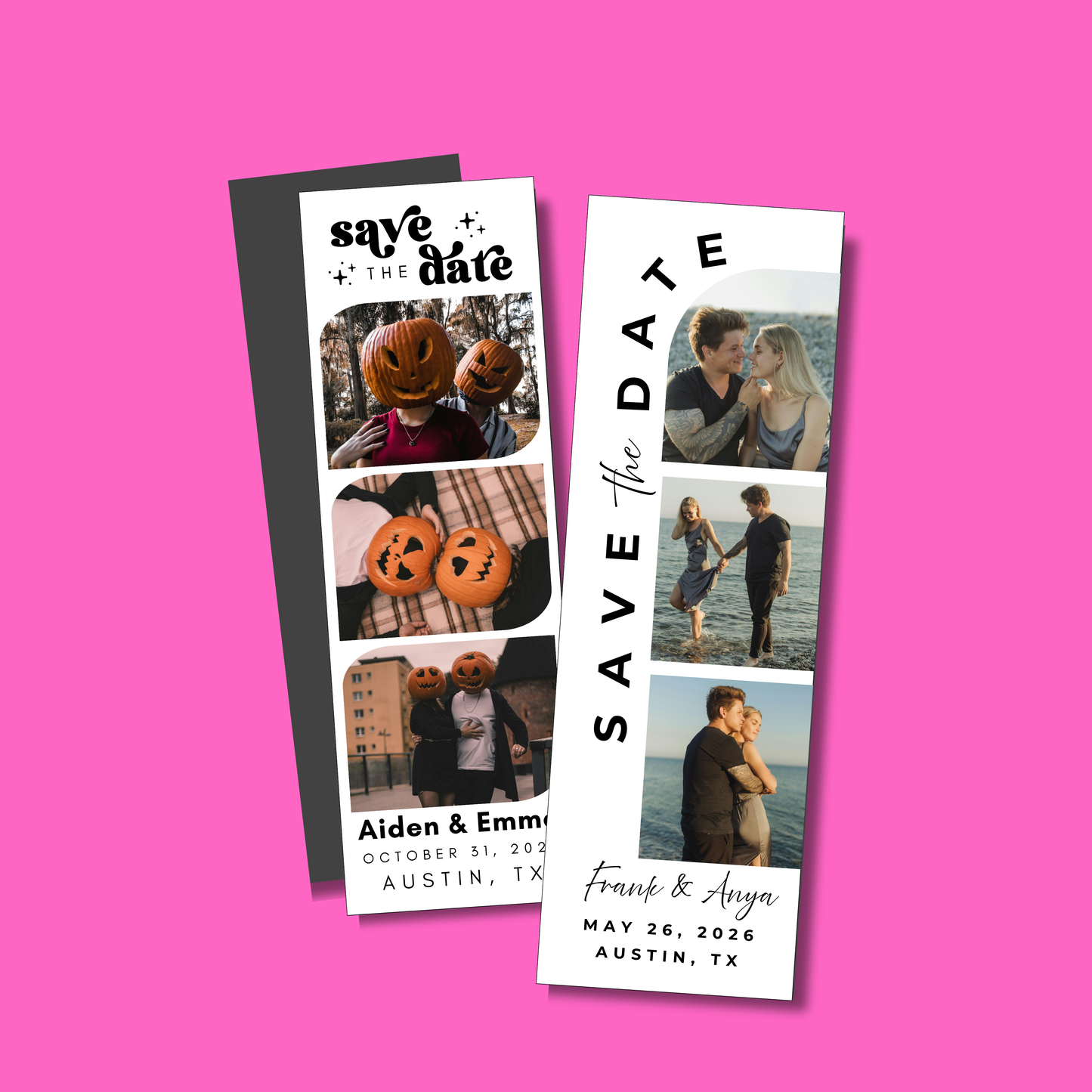 THIN Save the Date Custom Magnets (Photo Strip)