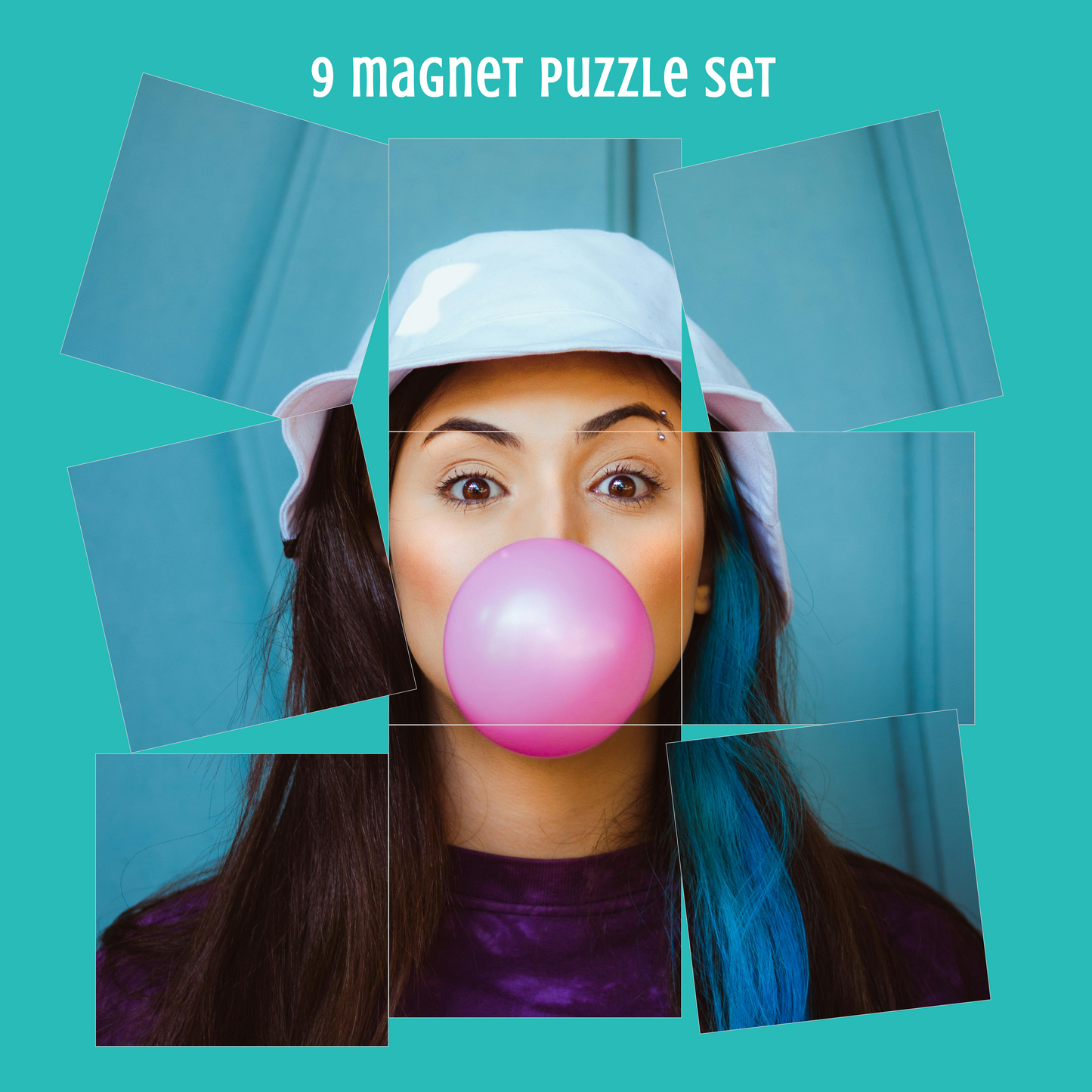 THICK Square Custom Photo Magnet Puzzle Set