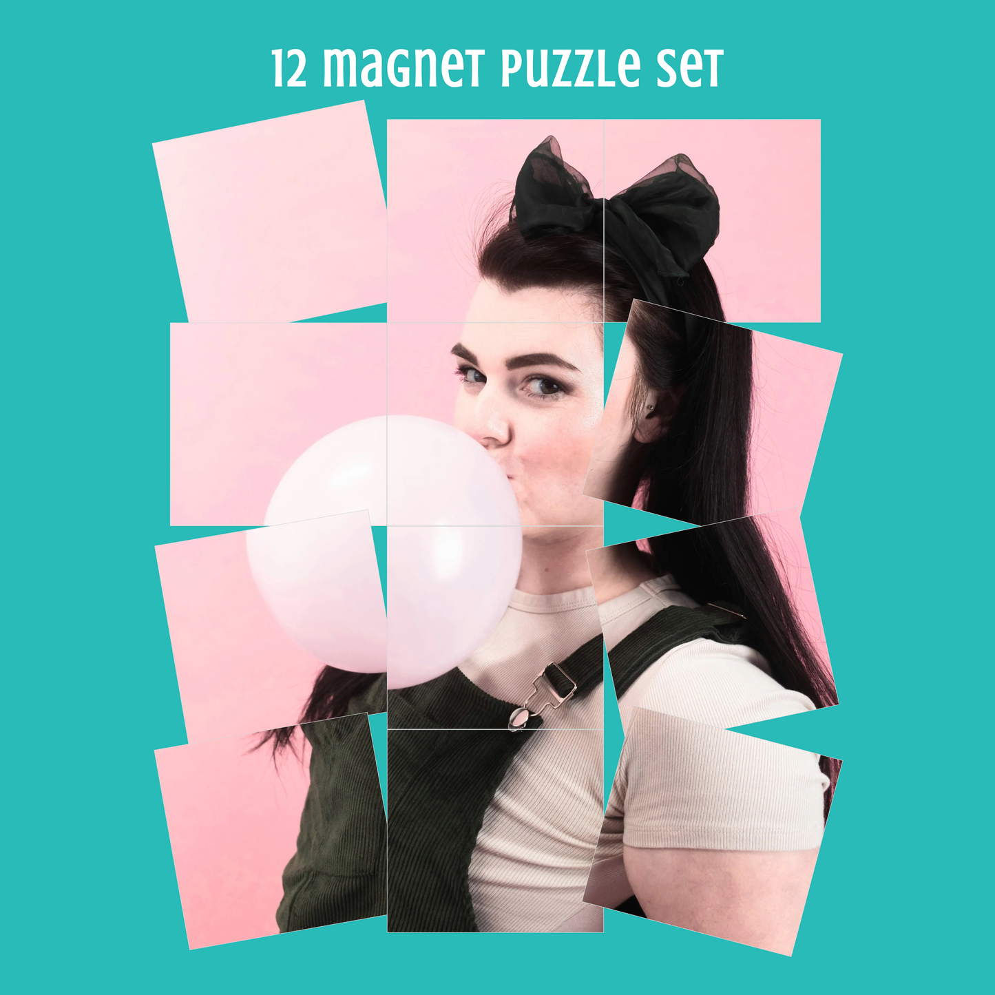 THICK Square Custom Photo Magnet Puzzle Set