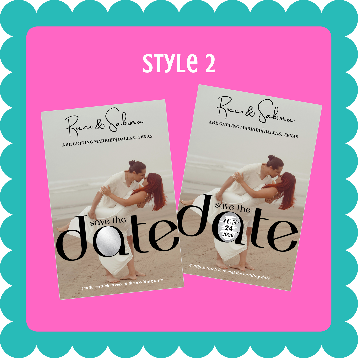 THIN Save the Date SCRATCH OFF Photo Magnets – Flexible Personalized Wedding Announcement