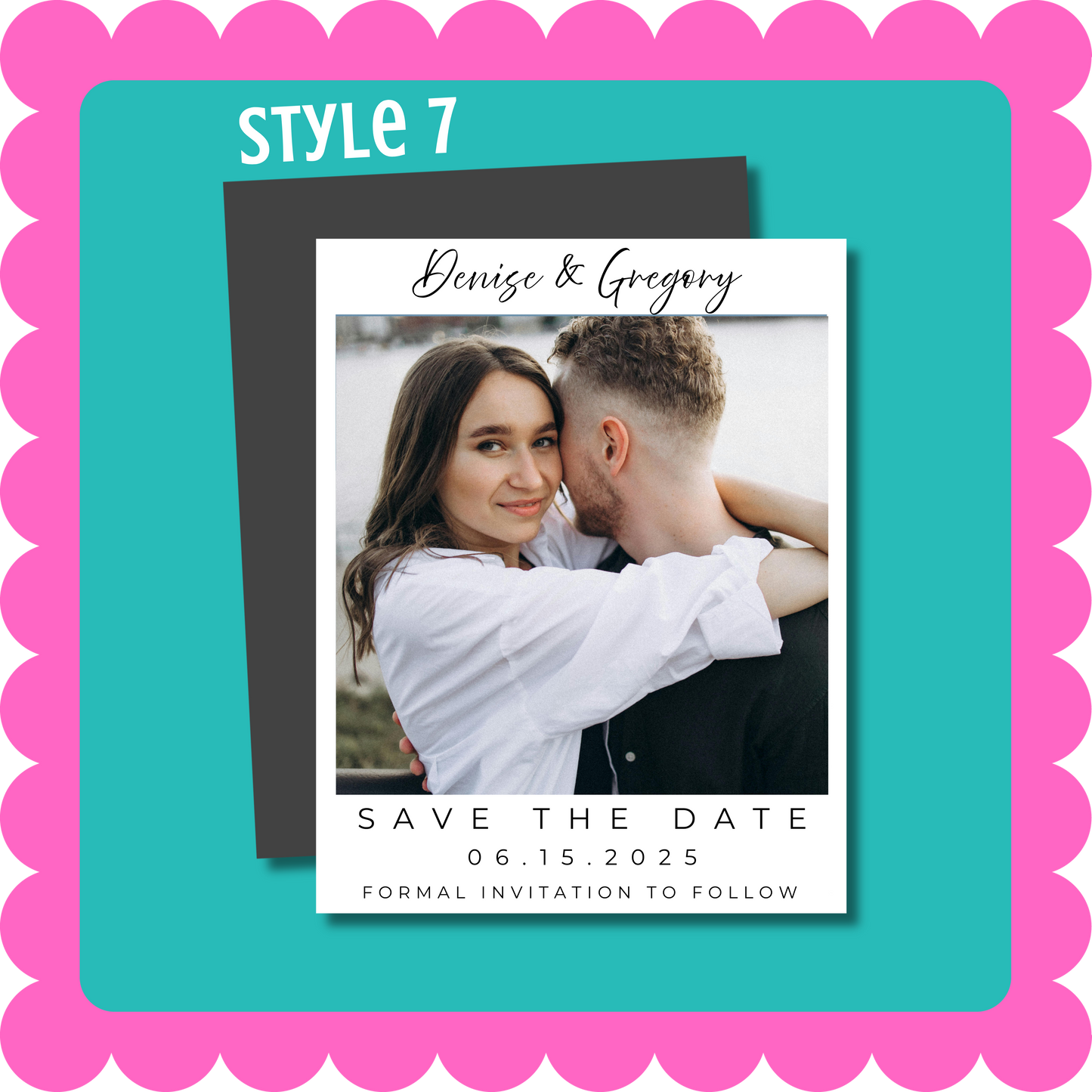 Simple and Modern Custom save the date photo magnet for wedding announcement