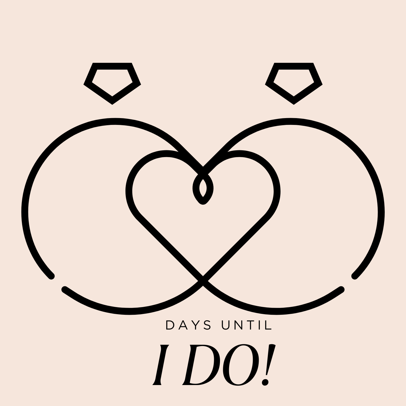 Wedding Date Countdown Magnet with Dry Erase Marker