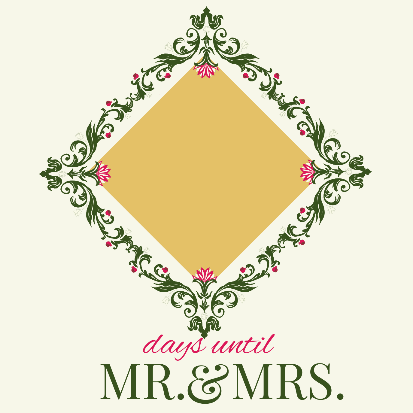 Wedding Date Countdown Magnet with Dry Erase Marker