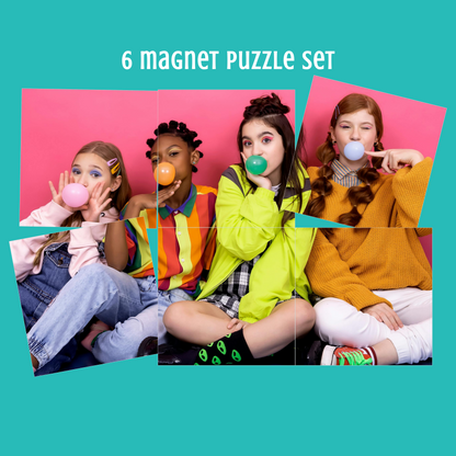 THICK Square Custom Photo Magnet Puzzle Set