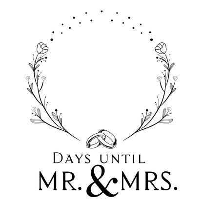 Wedding Date Countdown Magnet with Dry Erase Marker
