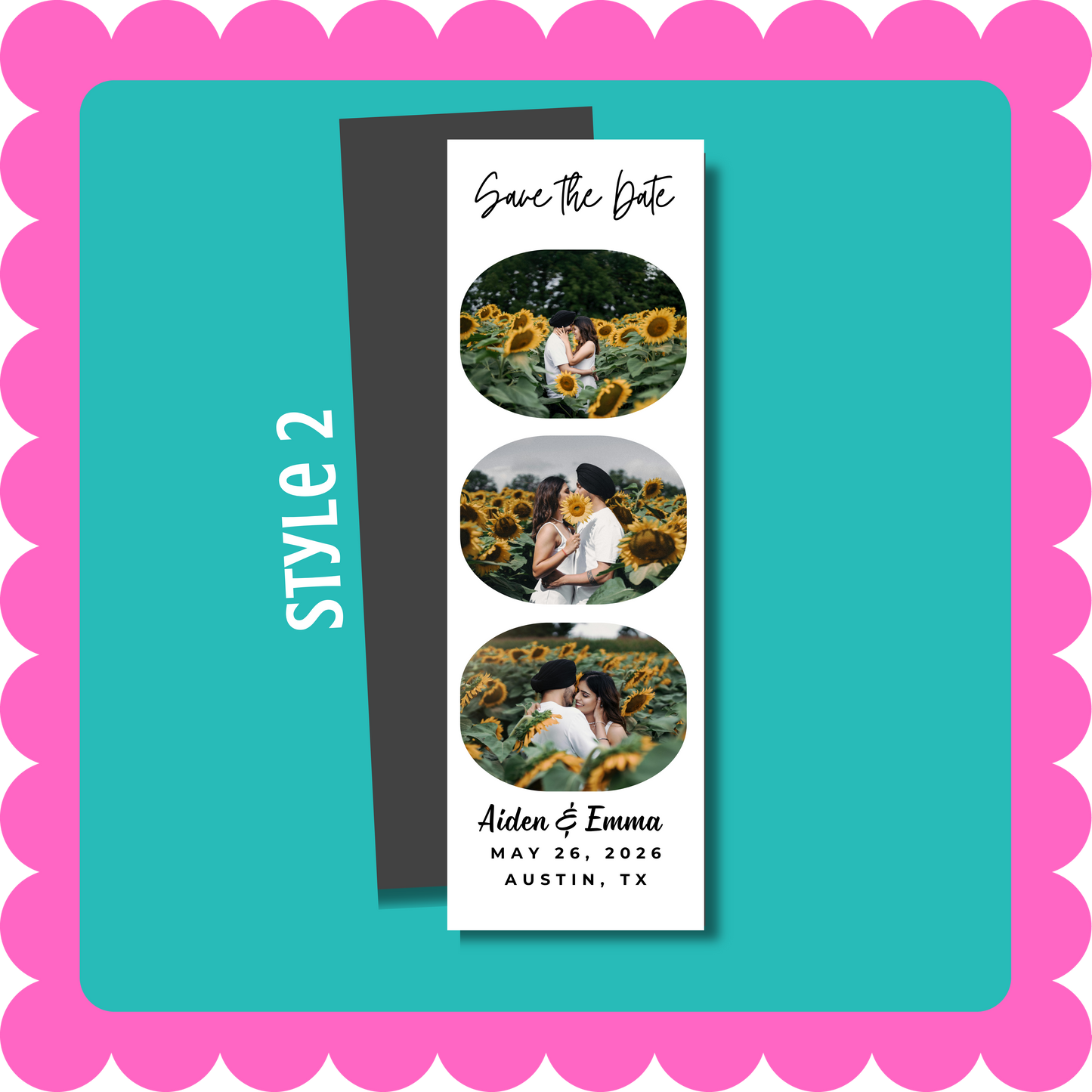 THIN Save the Date Custom Magnets (Photo Strip)