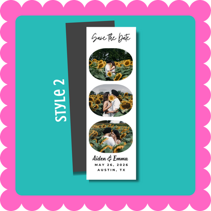 THIN Save the Date Custom Magnets (Photo Strip)