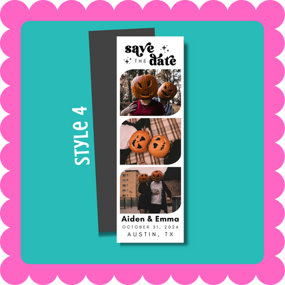 THIN Save the Date Custom Magnets (Photo Strip)