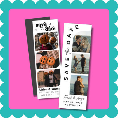 THIN Save the Date Custom Magnets (Photo Strip)