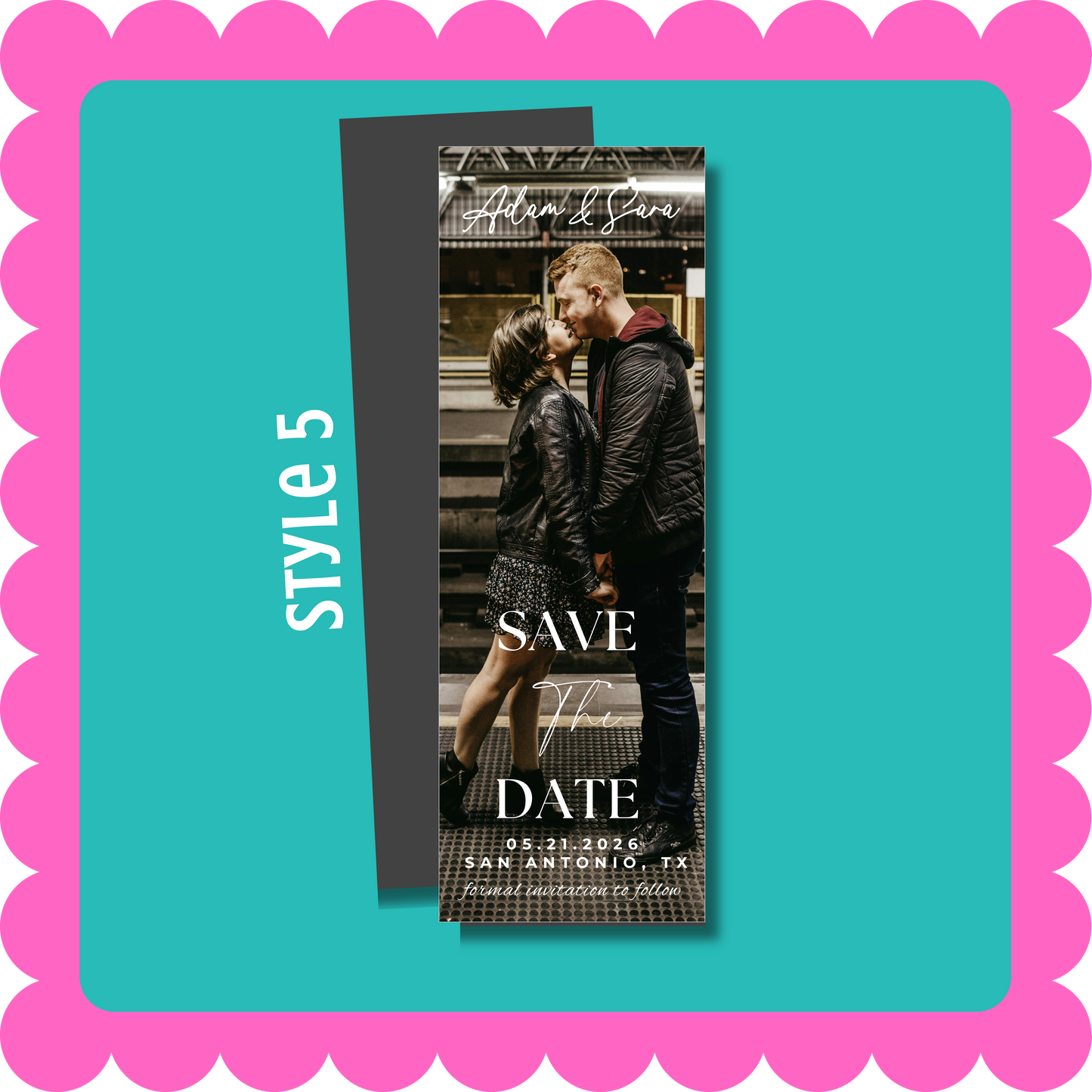 THIN Save the Date Photo Strip Custom Photo Magnet – Personalized Wedding Announcement Magnet