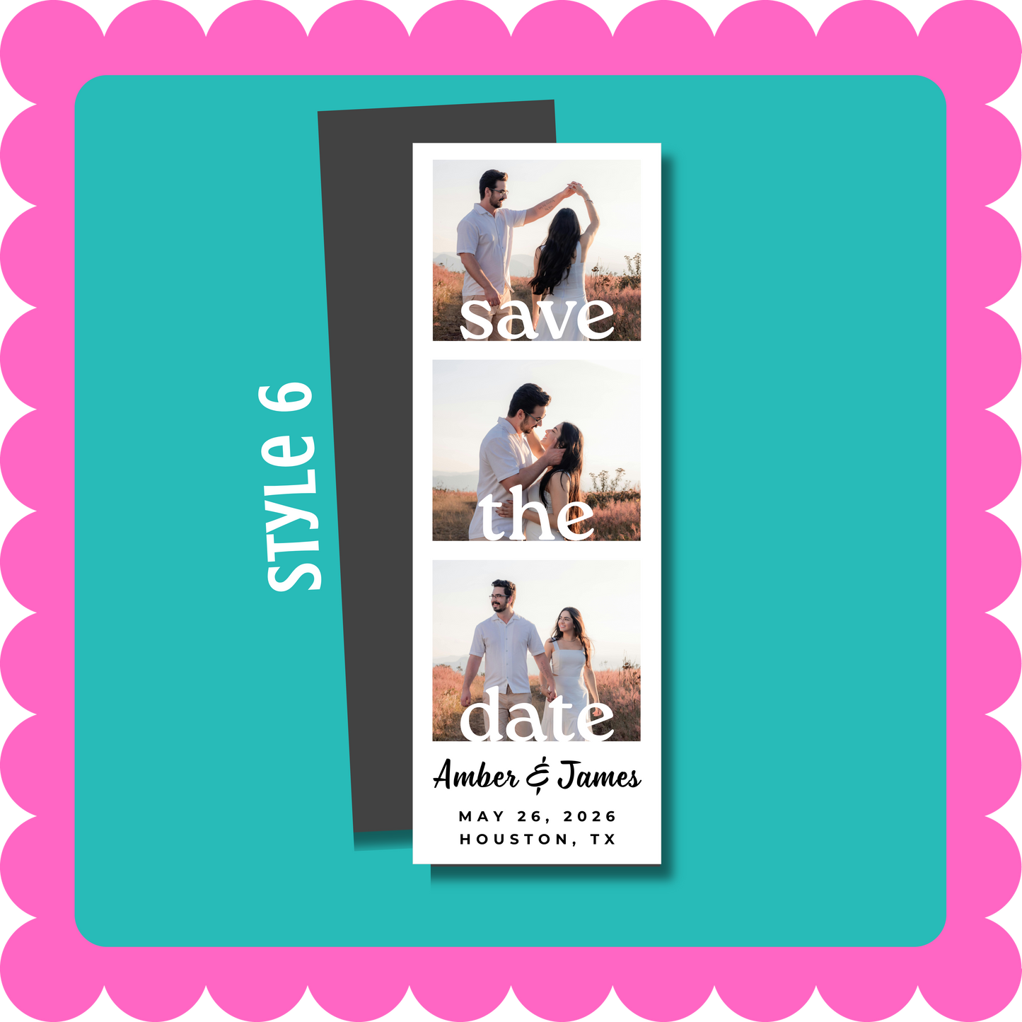 THIN Save the Date Photo Strip Custom Photo Magnet – Personalized Wedding Announcement Magnet