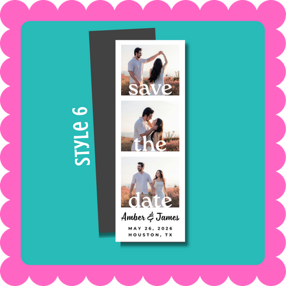 THIN Save the Date Photo Strip Custom Photo Magnet – Personalized Wedding Announcement Magnet