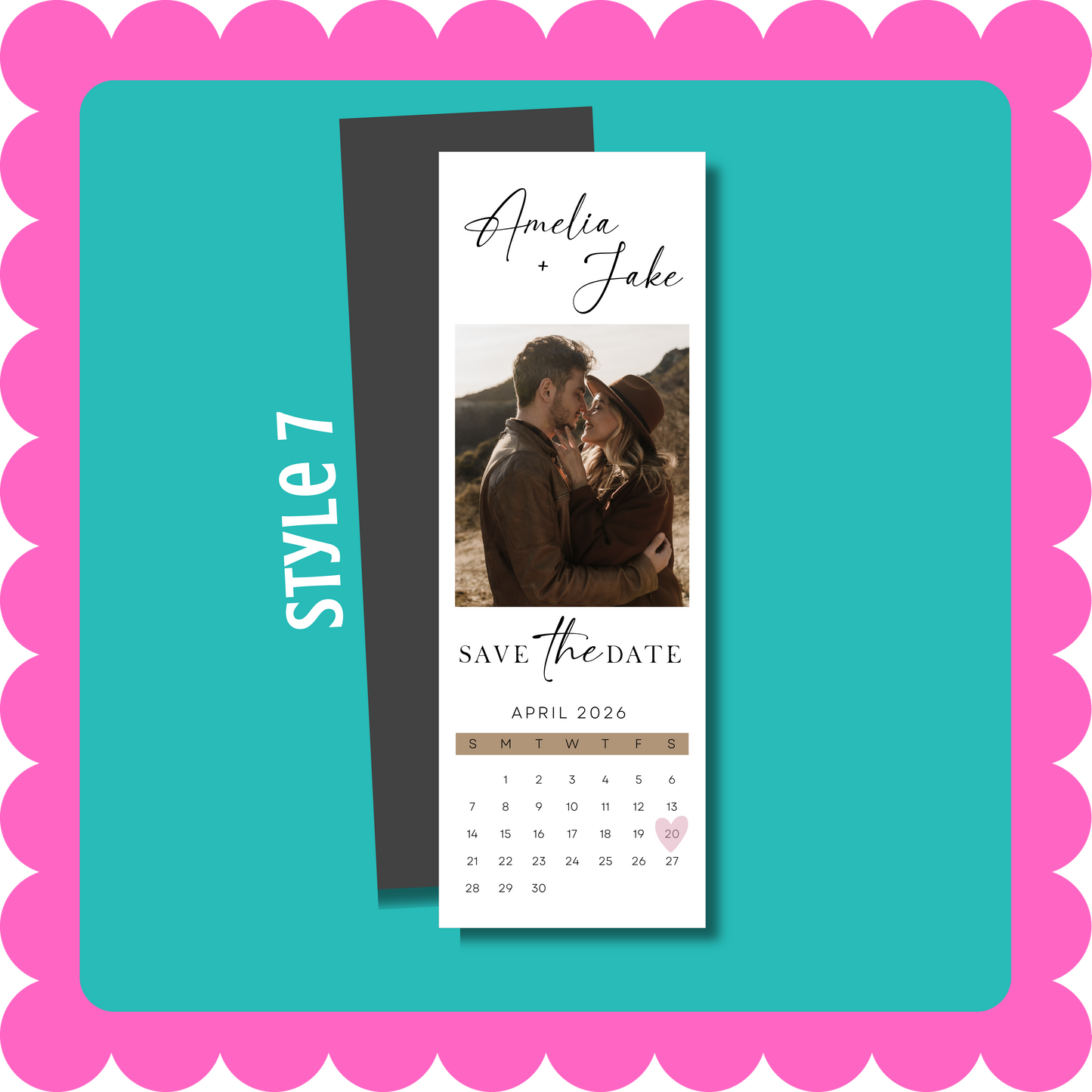 THIN Save the Date Photo Strip Custom Photo Magnet – Personalized Wedding Announcement Magnet