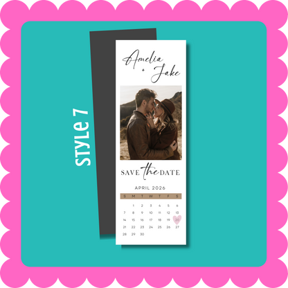 THIN Save the Date Photo Strip Custom Photo Magnet – Personalized Wedding Announcement Magnet