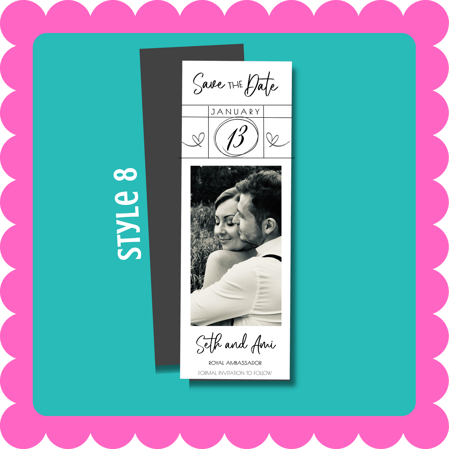 THIN Save the Date Photo Strip Custom Photo Magnet – Personalized Wedding Announcement Magnet
