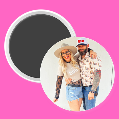 THICK Round Custom Photo Magnet (3")