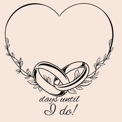 Wedding Date Countdown Magnet with Dry Erase Marker