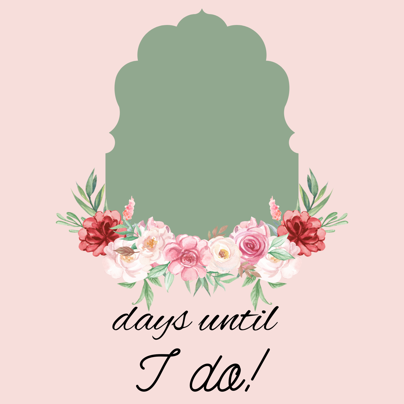 Wedding Date Countdown Magnet with Dry Erase Marker