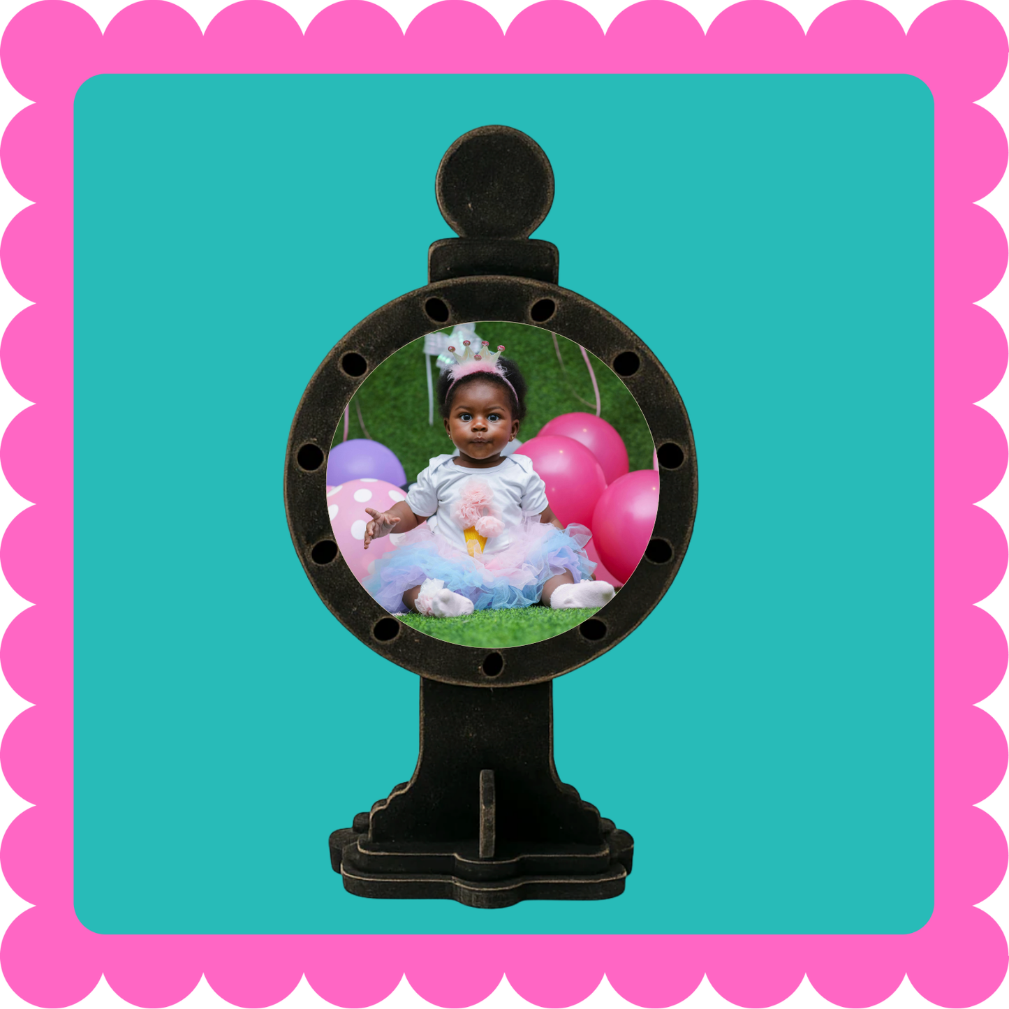 Custom magnetic display frame and stand with included personalized magnets, tabletop and desk photo magnet display. Photo Frame, Magnet Display