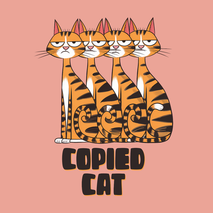 Dog or cat themed humorous novelty, funny fridge magnet. Four cartoon cats with the text 'COPPED CAT' on a pink background. Cat Magnet