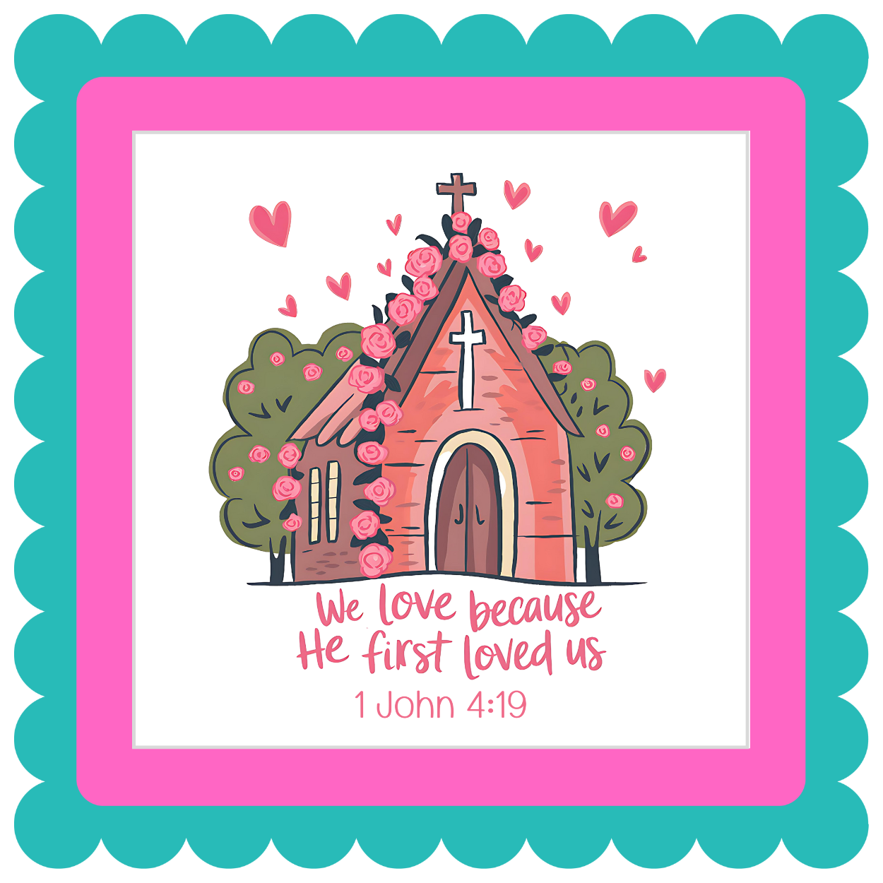 Faith-based refrigerator magnet with inspirational quote and Bible verse, pre-designed Christian magnet from Blessed and Pressed Collection