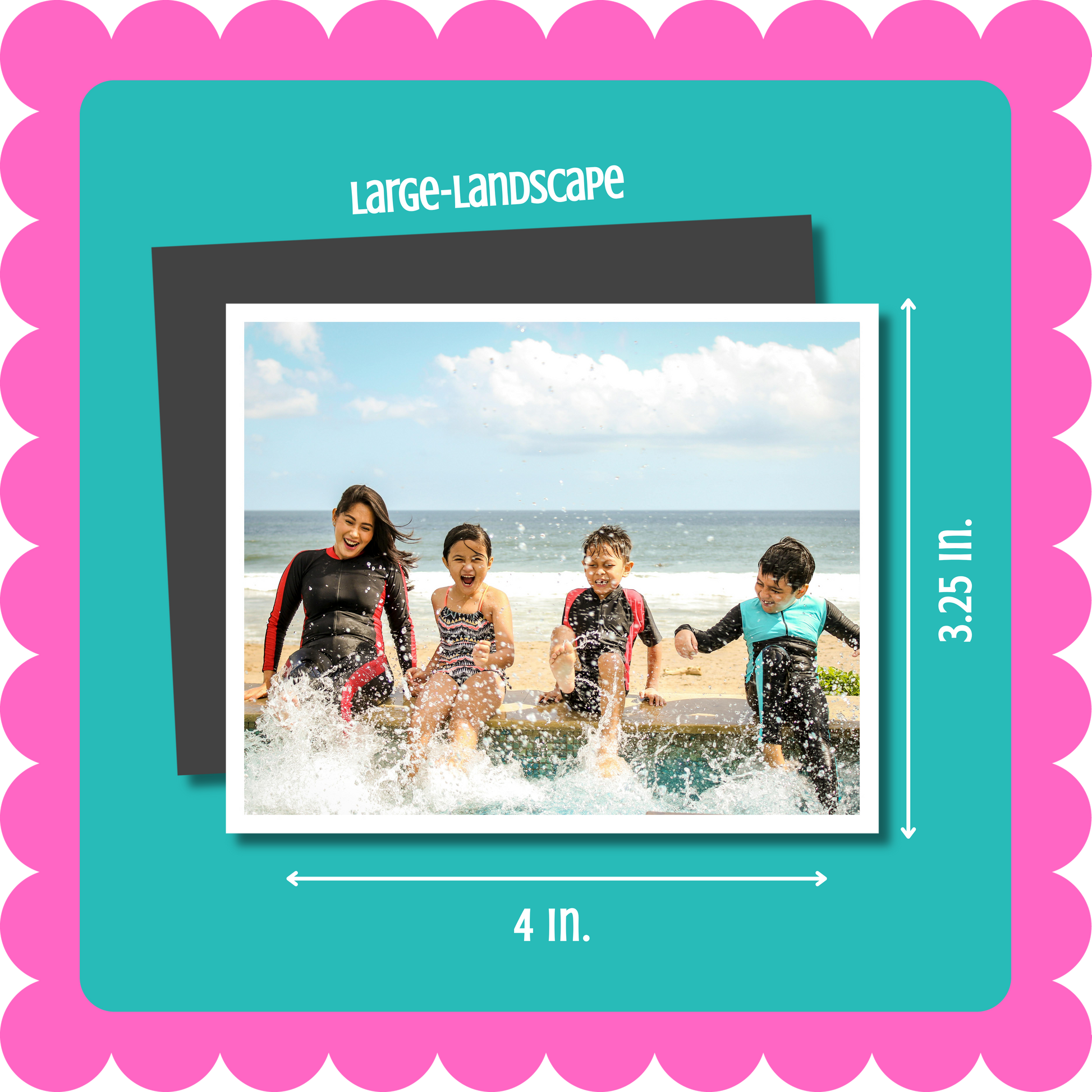 Thin flexible custom photo magnet, 2mm thick, hand-cut and vibrant, personalized fridge magnet displaying favorite photos