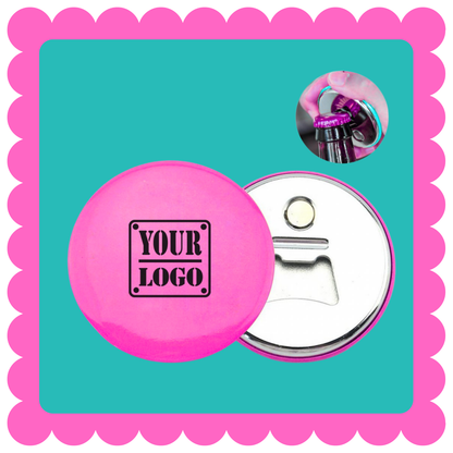 Magnetic Bottle opener with custom photo image or logo 3 inches in size.
