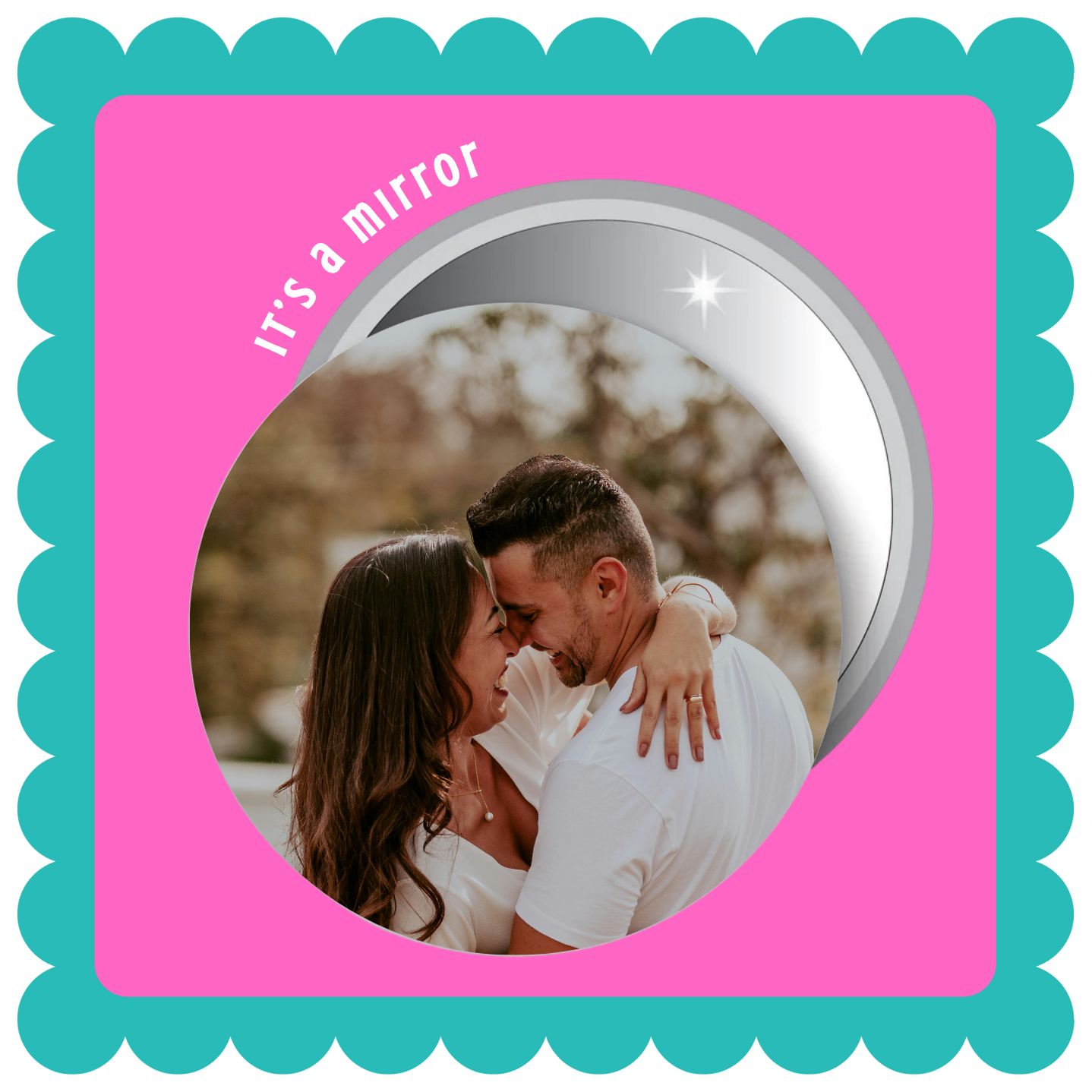 Custom photo mirror, button mirror