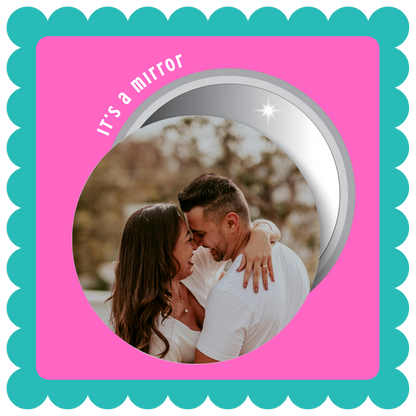 Custom photo mirror, button mirror