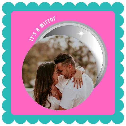 Custom photo mirror, button mirror