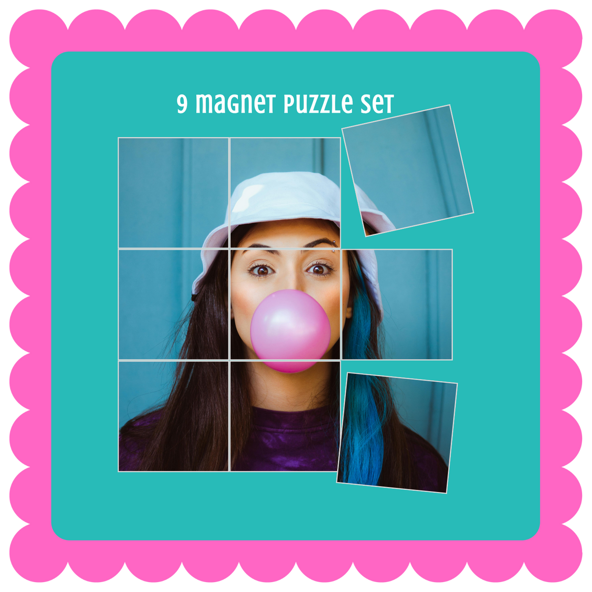 Puzzle Box Using Magnets THICK Square Custom Photo Magnet Puzzle Set - Personalized Photo Magne ...