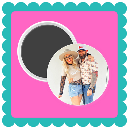 Custom photo magnet – personalized fridge magnet with your photo, memory, pet, or logo.