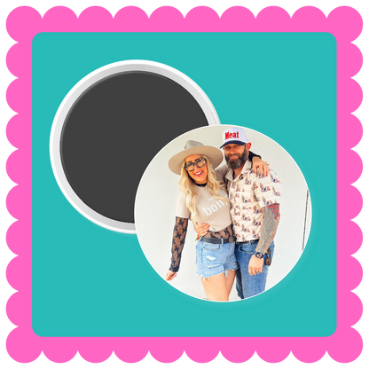 Custom photo magnet – personalized fridge magnet with your photo, memory, pet, or logo.