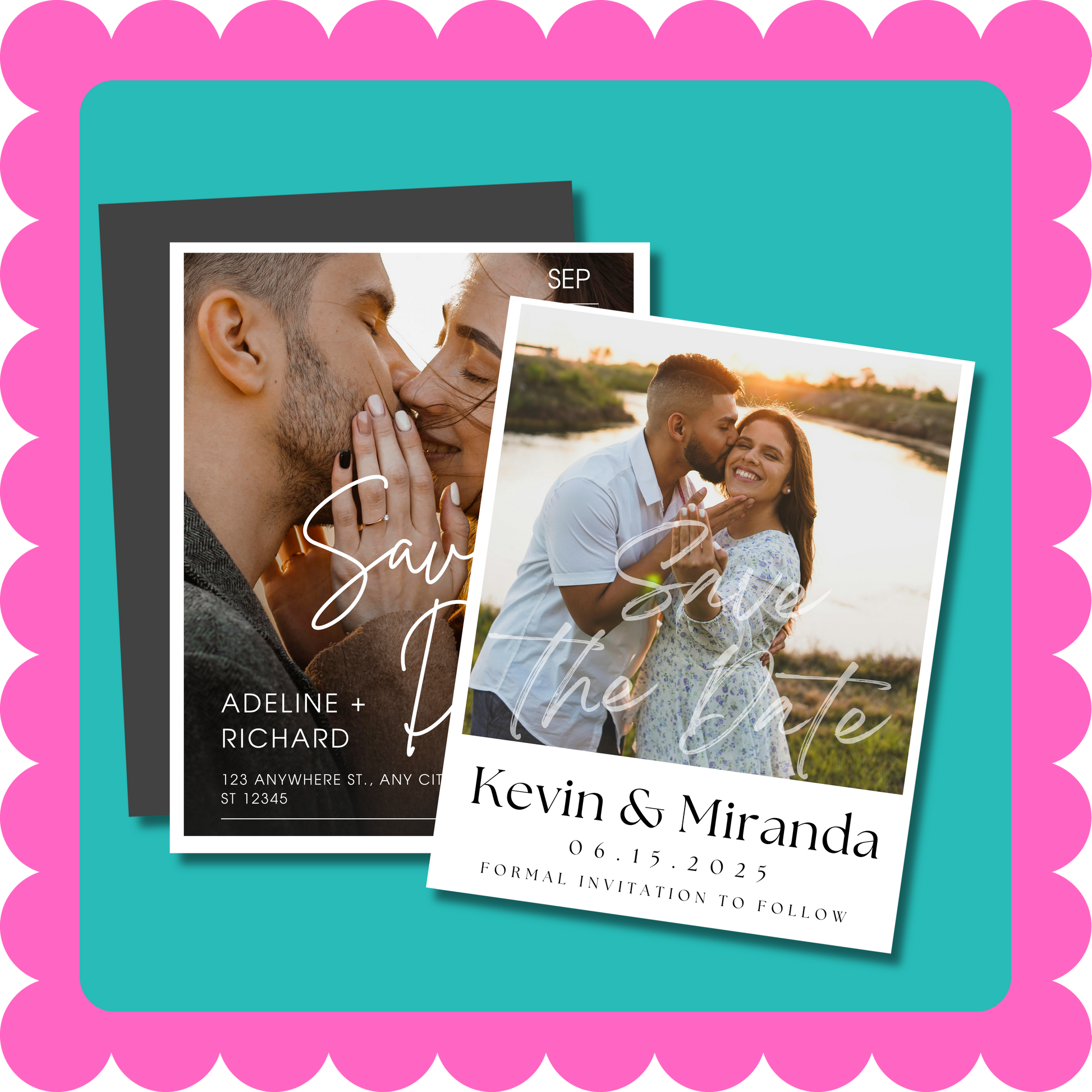 Custom save the date photo magnet for wedding announcement