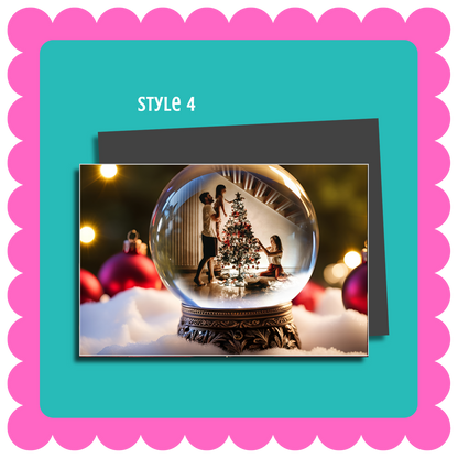 THIN Mailable Snow Globe Greeting Card Photo Magnets