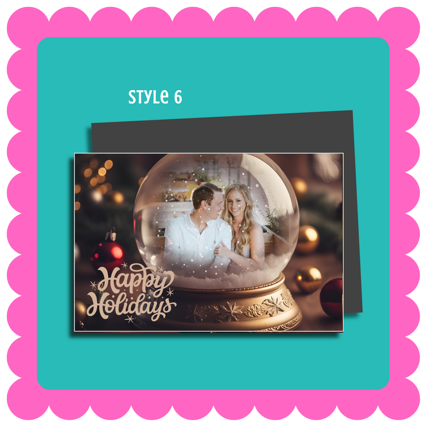 THIN Mailable Snow Globe Greeting Card Photo Magnets