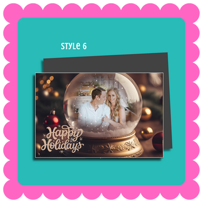 THIN Mailable Snow Globe Greeting Card Photo Magnets