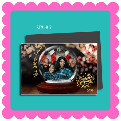 THIN Mailable Snow Globe Greeting Card Photo Magnets