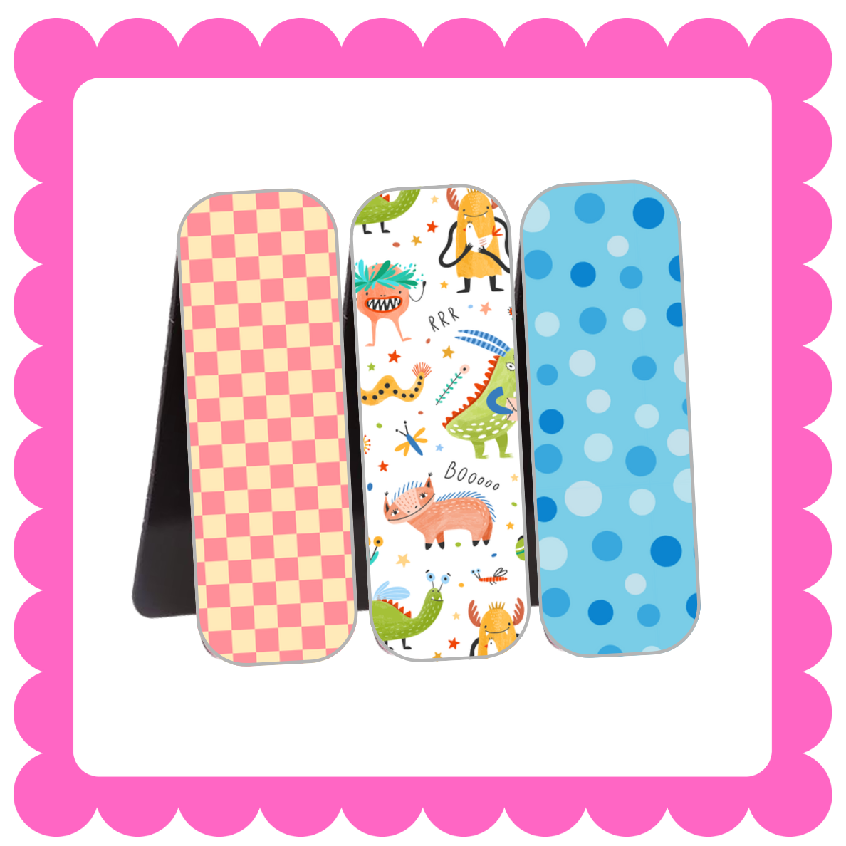 Novelty Magnetic Bookmarks - THIN Patterned Bookmarks
