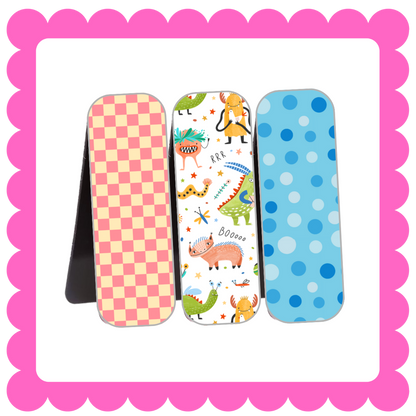 Novelty Magnetic Bookmarks - THIN Patterned Bookmarks