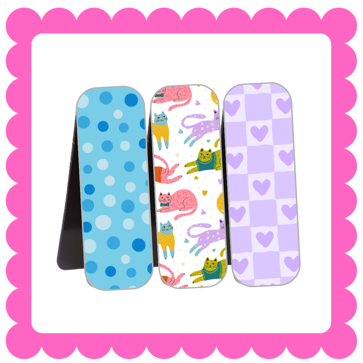 Novelty Magnetic Bookmarks - THIN Patterned Bookmarks