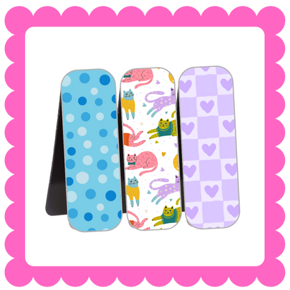 Novelty Magnetic Bookmarks - THIN Patterned Bookmarks