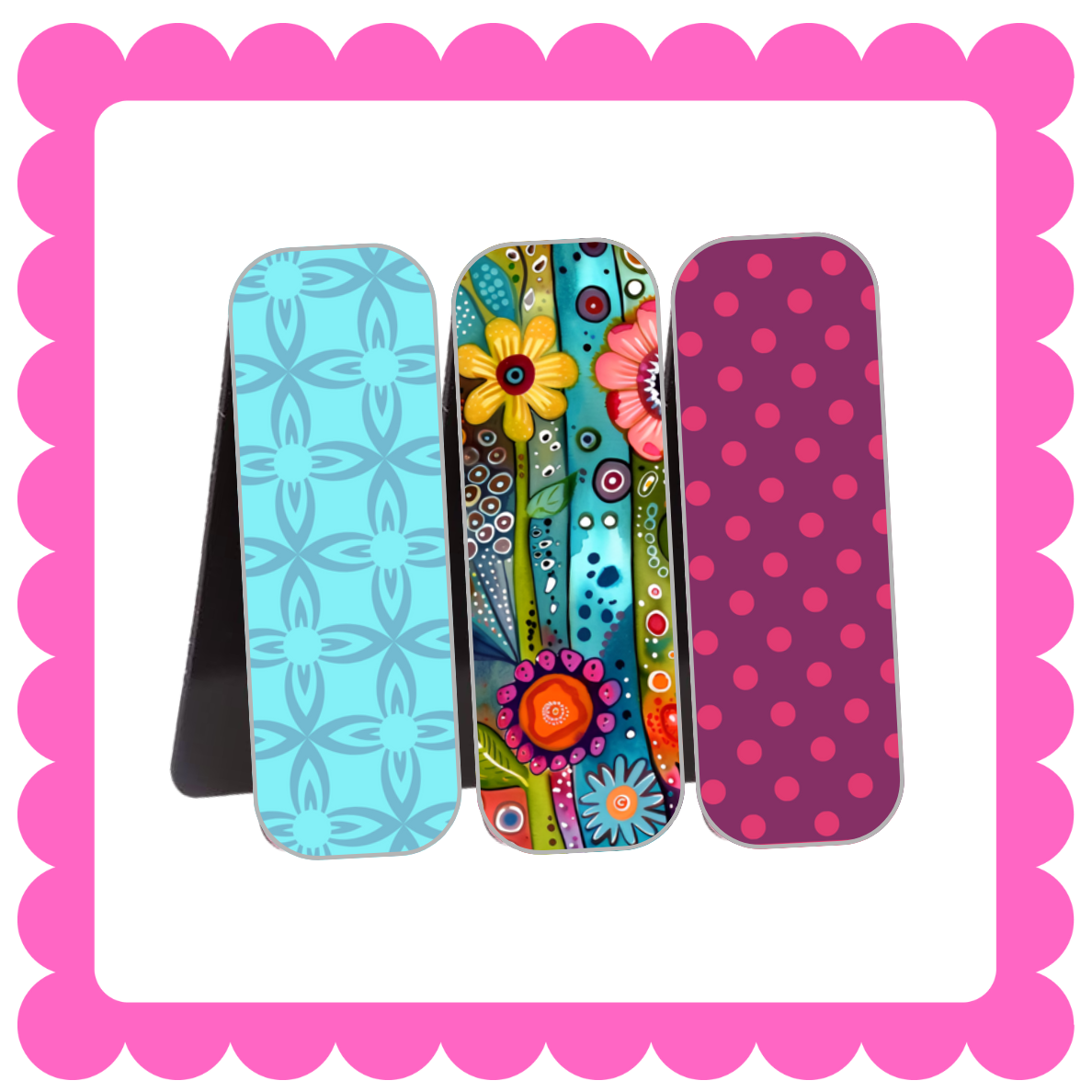 Novelty Magnetic Bookmarks - THIN Patterned Bookmarks