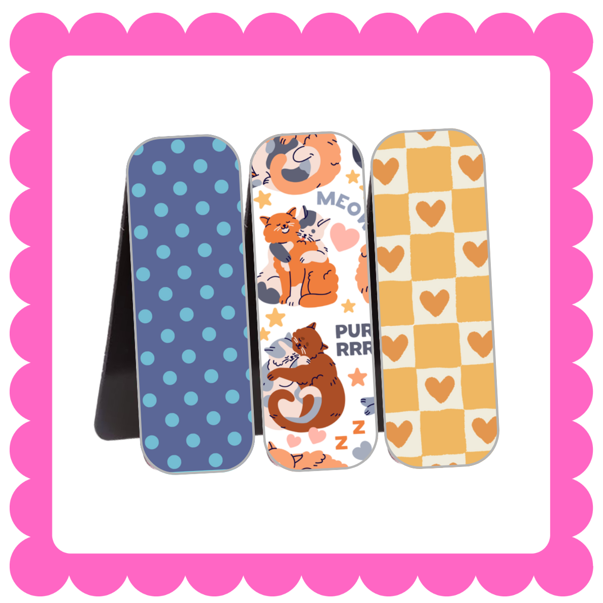 Novelty Magnetic Bookmarks - THIN Patterned Bookmarks