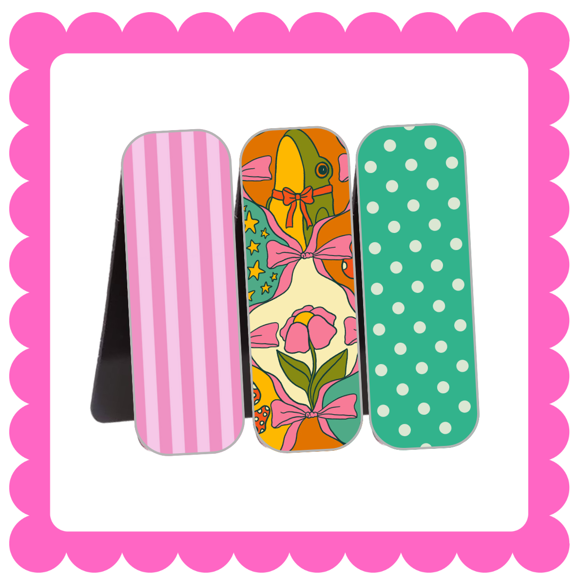 Novelty Magnetic Bookmarks - THIN Patterned Bookmarks