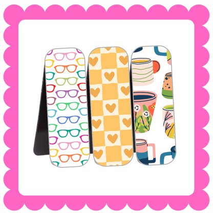 Novelty Magnetic Bookmarks - THIN Patterned Bookmarks