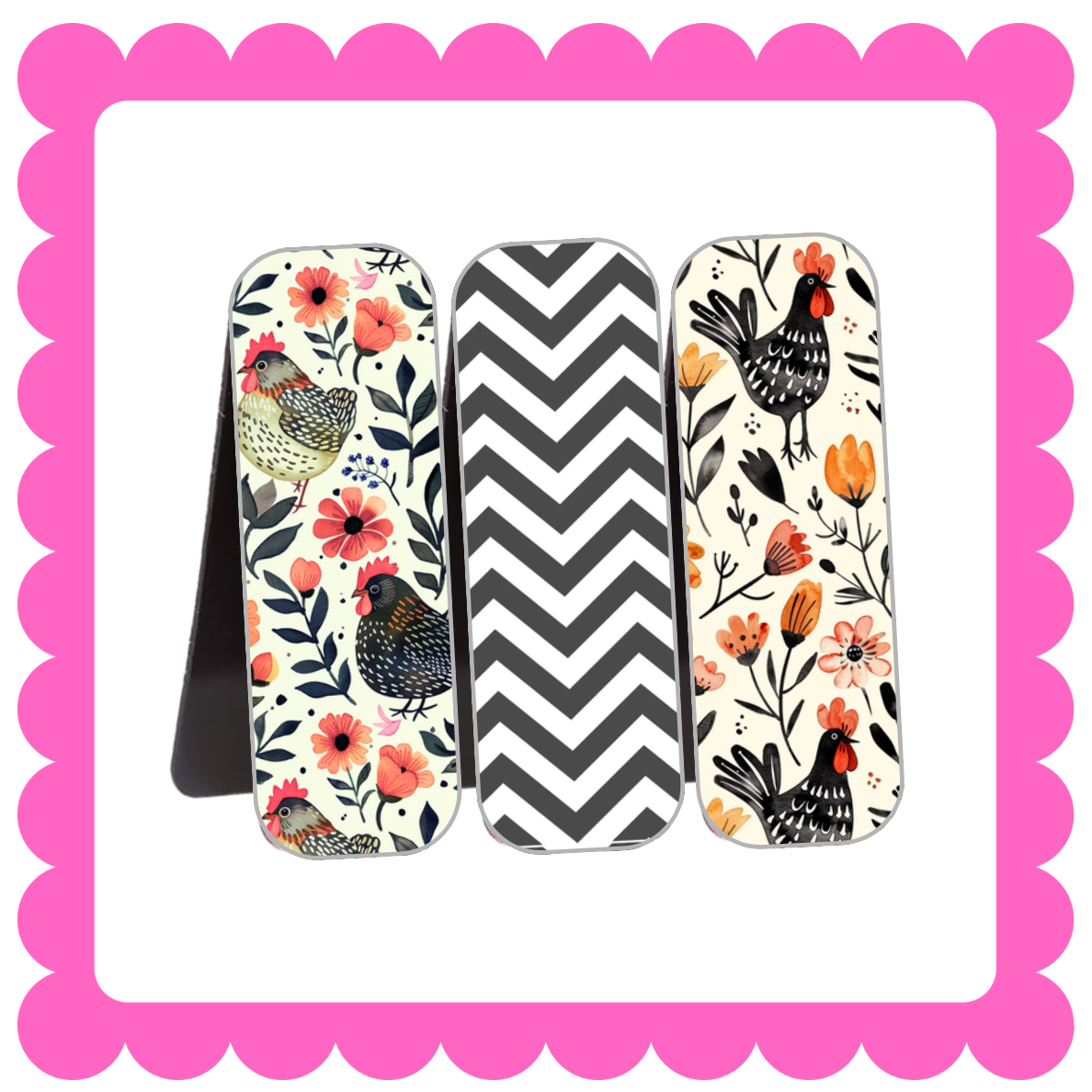 Novelty Magnetic Bookmarks - THIN Patterned Bookmarks