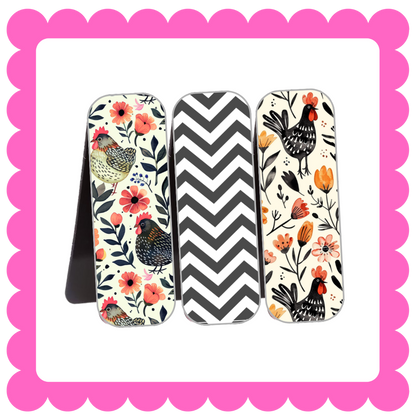 Novelty Magnetic Bookmarks - THIN Patterned Bookmarks