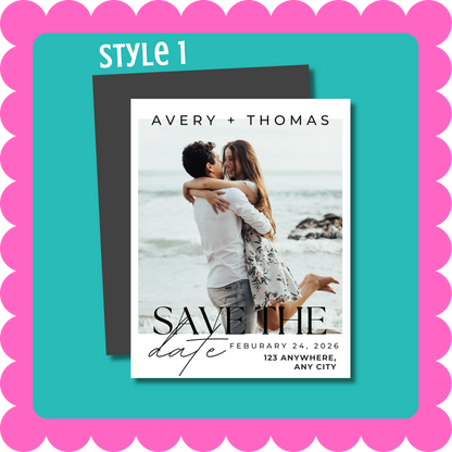 THIN Save the Date Custom Personalized Magnets